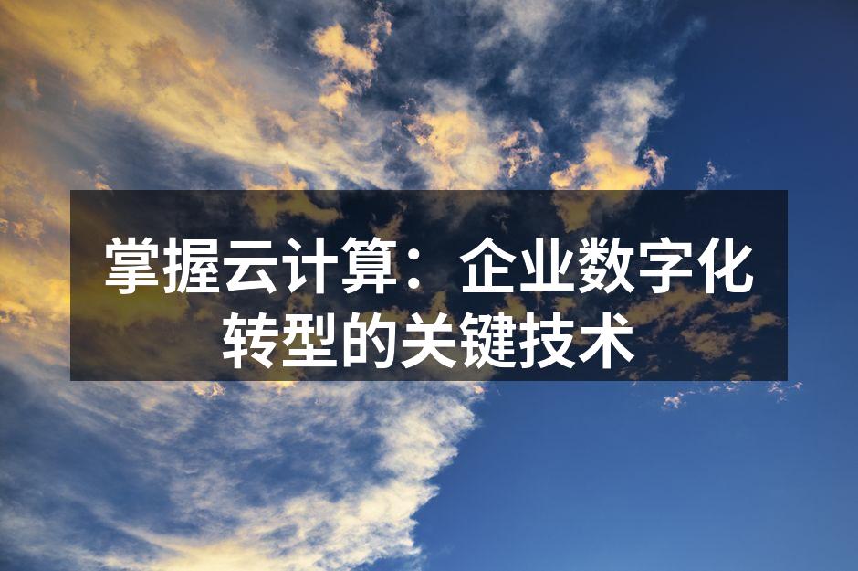 掌握云计算:企业数字化转型的关键技术